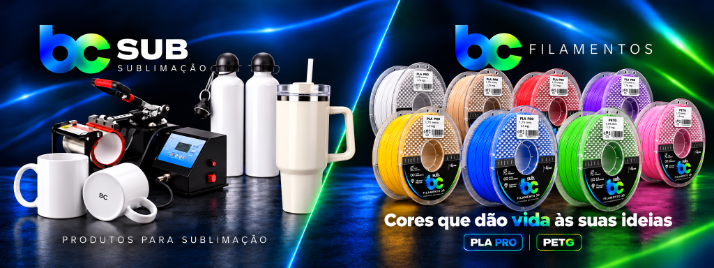 BC Sub Sublimação e BC Filamentos 3D