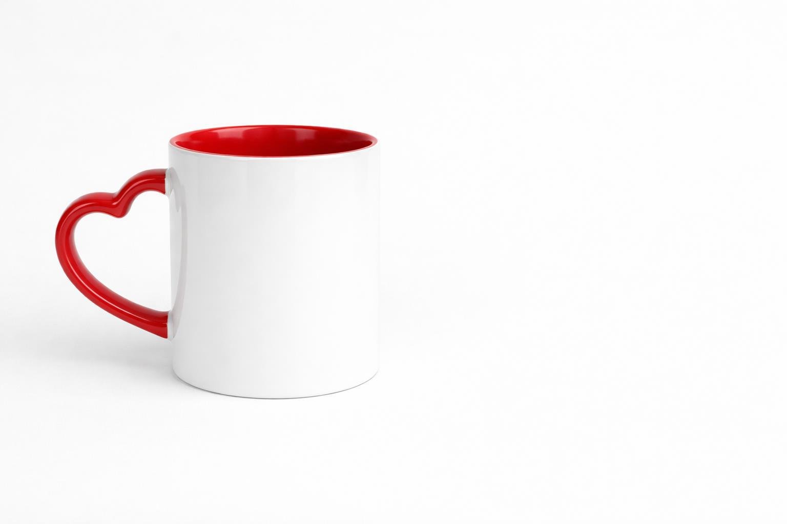Caneca Vermelha Alça Coração 325ml