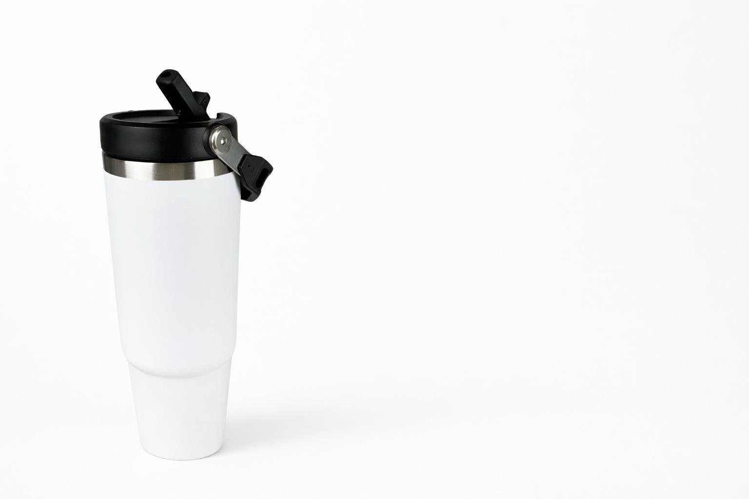 Copo Térmico Inox Branco Fosco 900ml