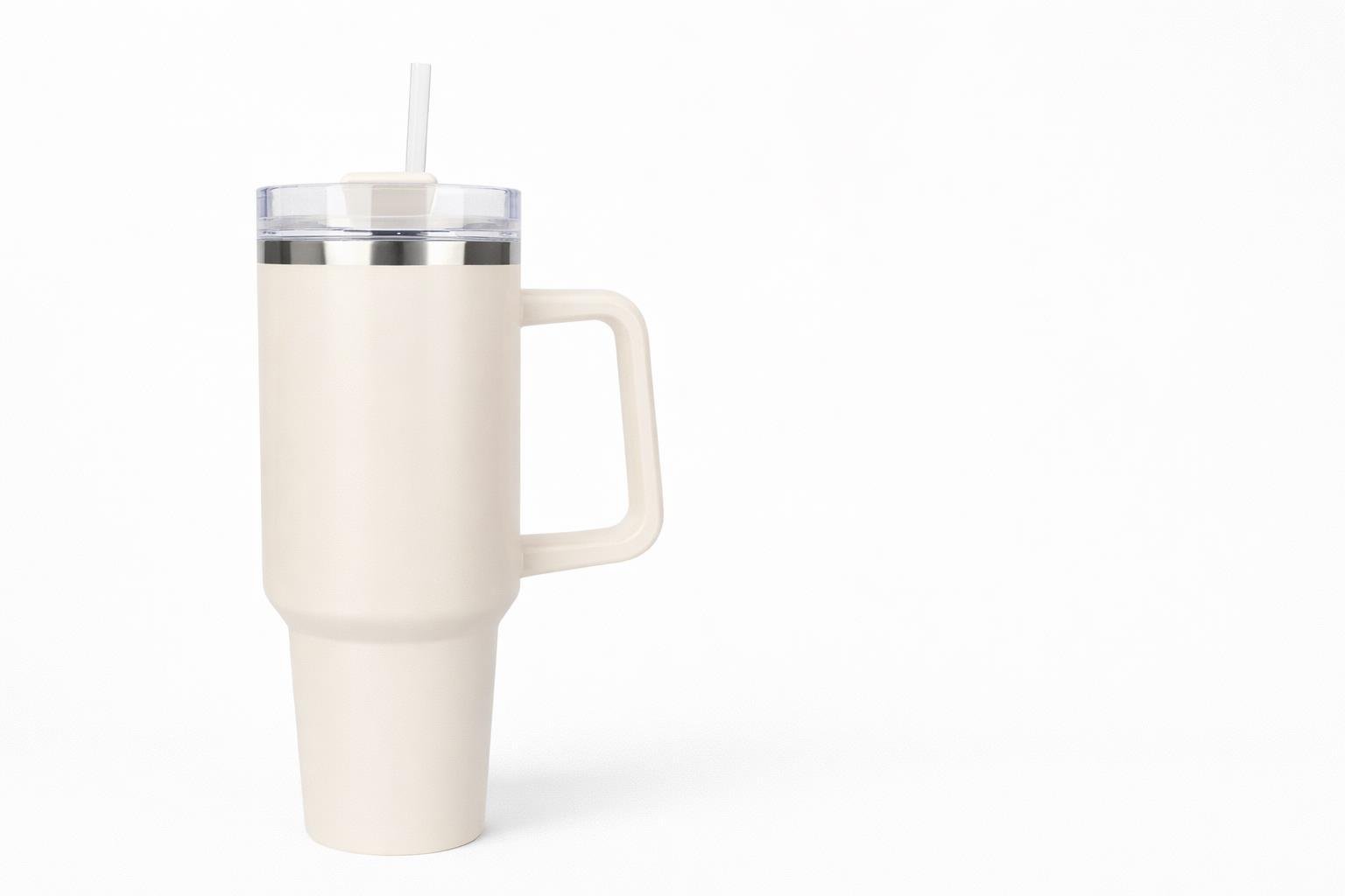 Copo Térmico Inox Branco Creme 1200ml